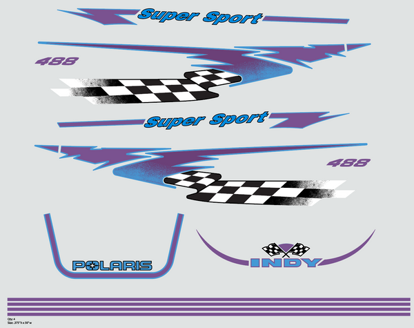 1997 Polaris 488 Super Sport Hood Decals