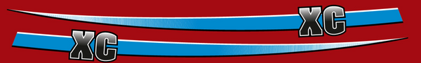 1991 Polaris 400 Indy XC Blue XC Stripe Hood Decals