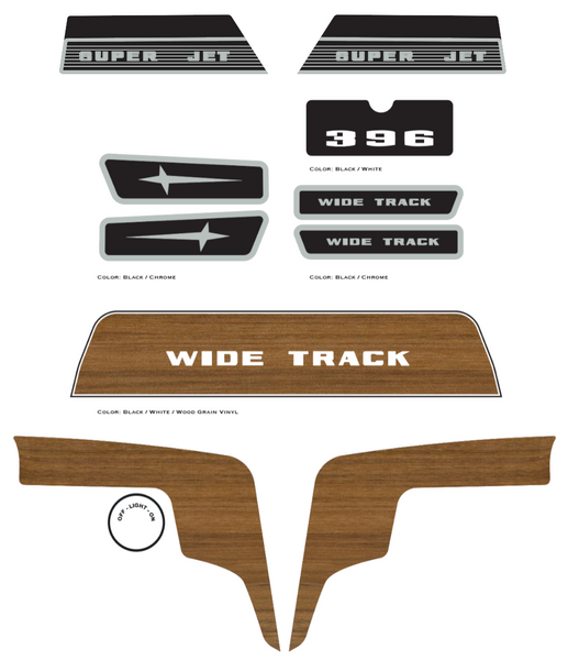 1971 Sno Jet Super Jet Wide Track Decal Kit
