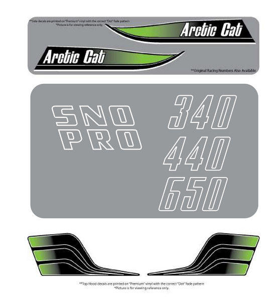 1974 Arctic Cat Sno Pro decal set