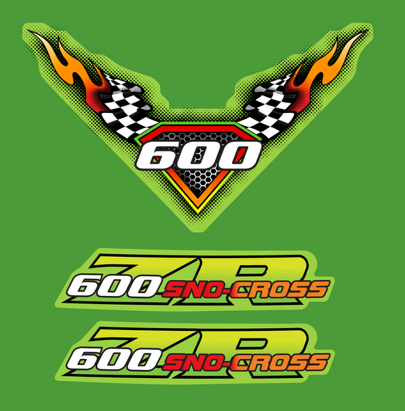 2002 Arctic Cat 600 Sno-Cross Front & Side Hood Decals
