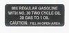 Arctic Cat MIX REG GASOLINE Decal