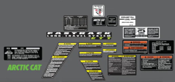 1998 Arctic Cat Thundercat Fastrack Long Travel Assorted Decals