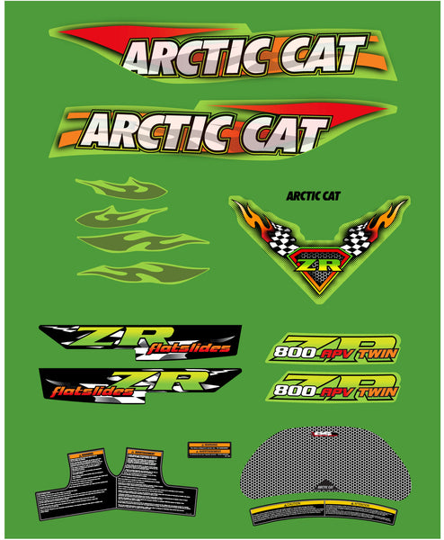 2002 Arctic Cat ZR 800 Hood & Tunnel Decals