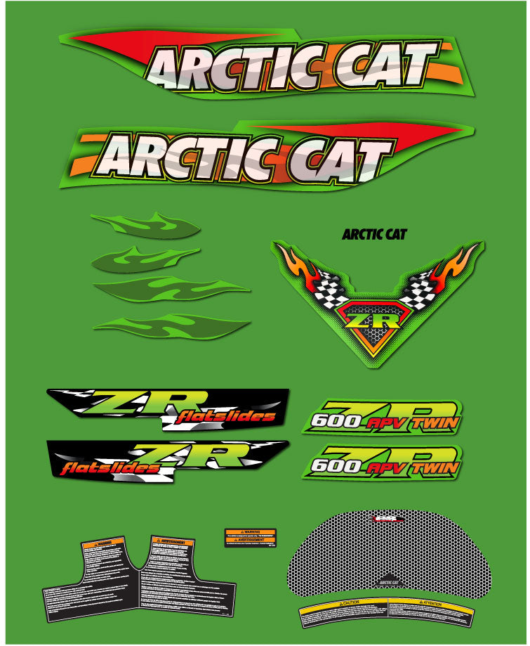 2002 Arctic Cat ZR 600 Hood & Tunnel Decals – The Sled Printer