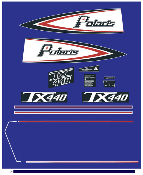 Polaris 1976 TX Snowmobile Decal Kit