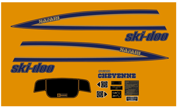 1989 Ski Doo Safari Cheyenne Hood Decal Kit