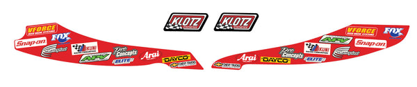 2003 Arctic Cat F7 Firecat Lower Belly Pan Decals (Red)