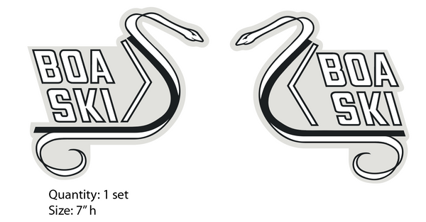 1971 Baby Boa-Ski Hood Decals (7"h)