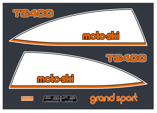 1974 Moto Ski TS 400 Hood Decal Kit