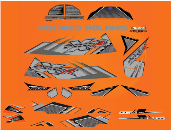 2004 Polaris PRO XR 800 Decal Kit - Dome Coated