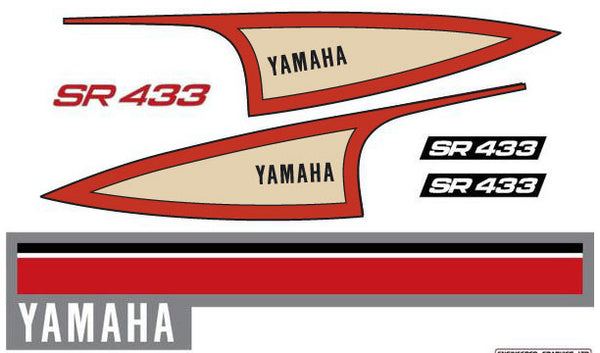 1973 Yamaha SR Decal Set (Beige Hood)