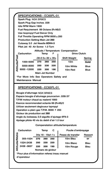 1990 Polaris Indy 650 Specification Decal