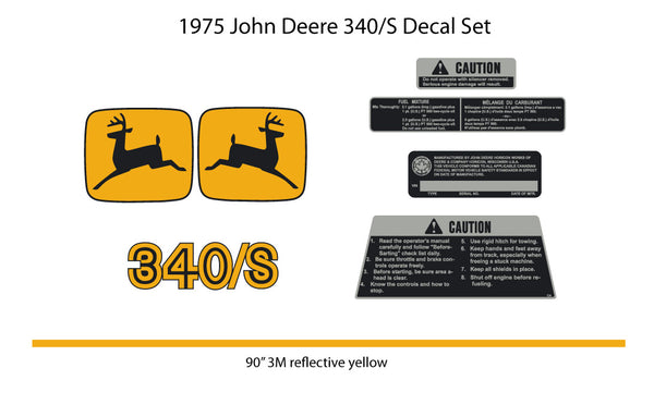 1975 John Deere 340/S Decal Set