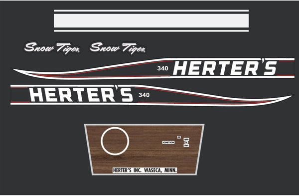 1973 Herter's Snow Tiger Hood & Dash Decals