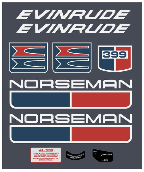 1972 Evinrude Norseman 399 Decal Kit