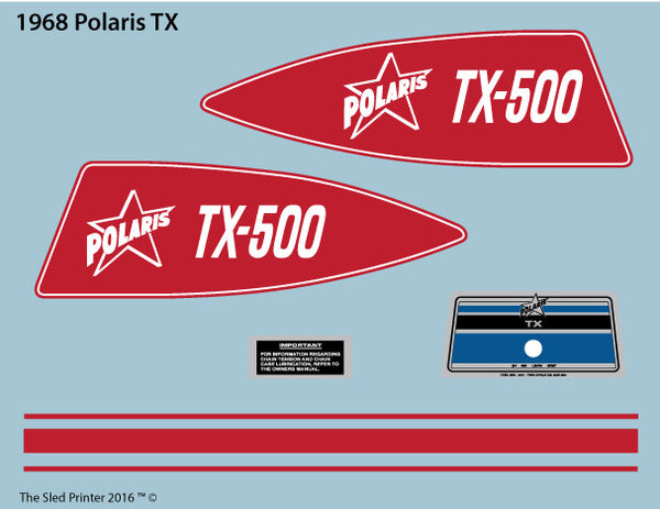 1968 Polaris TX Decal Set