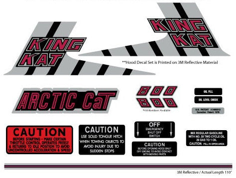 1971 Arctic Cat King Kat Decal Kit