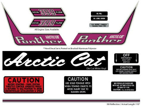 1971 Arctic Cat Panther Axial Flow Decal Kit