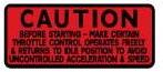 1971 Arctic Cat Puma Tunnel Caution Decal