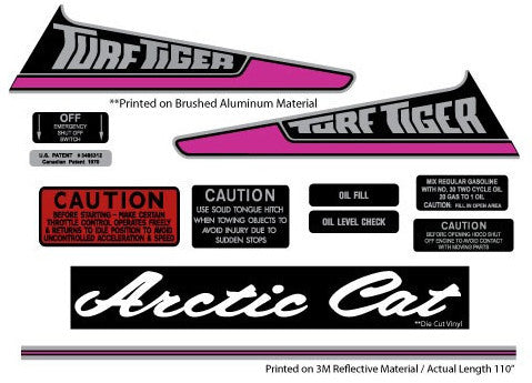 1972 Arctic Cat Turf Tiger Decal Set