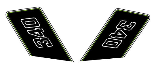 1973 Arctic Cat 340 EXT Top Hood Decals