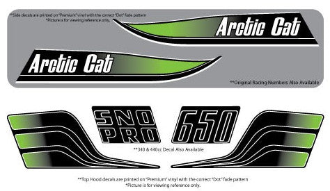 1974 Arctic Cat Sno Pro decal set