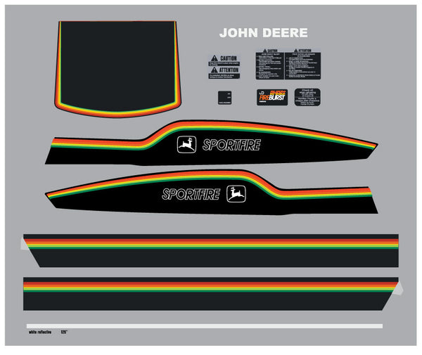 1982 John Deere Sportfire Decal Set
