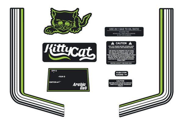1975-79 Arctic Cat Kitty Cat Decal Green Kit