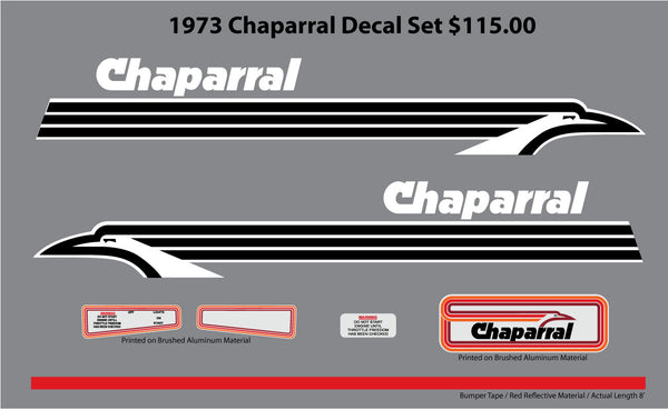 1973 Chaparral Decal (White / Black) Set