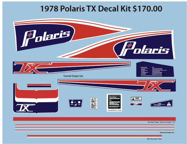 1978 Polaris TX Decal Set