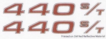 1975 Mercury Sno-Twister 440 ST Tunnel Decals
