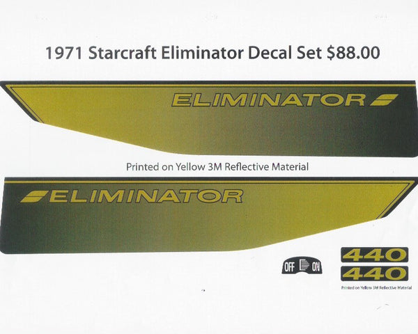 1971 Starcraft Eliminator Decal Set