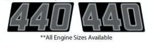 1972 Arctic Cat 440 EXT Engine Size Decals