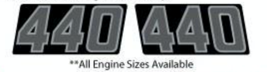 1972 Arctic Cat EXT Engine Size Decals