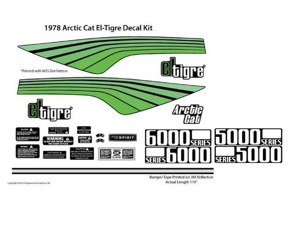 1978 Arctic Cat El-Tigre Decal Set