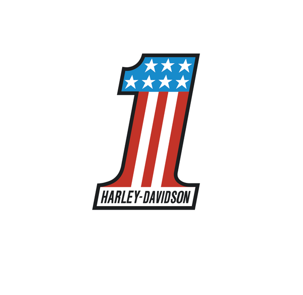 Harley Davidson #1 logo 3" x 4"
