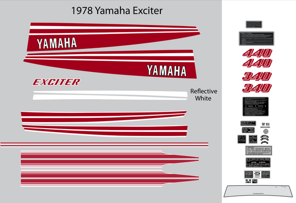 1978 Yamaha Exciter Decal Set
