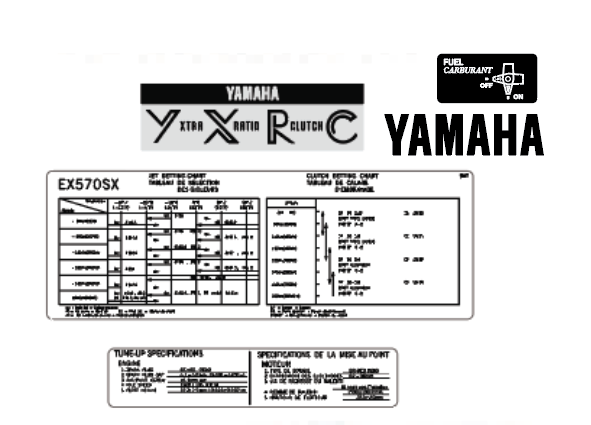 Yamaha 1993 Exciter II SX manufacture decals