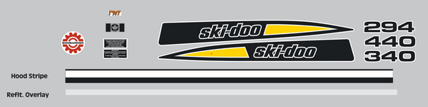 1973 Ski Doo TNT Silver Bullet Decal Kit