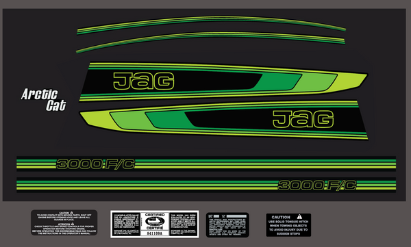 1980 3000 F/C Jag Arctic Cat Decals