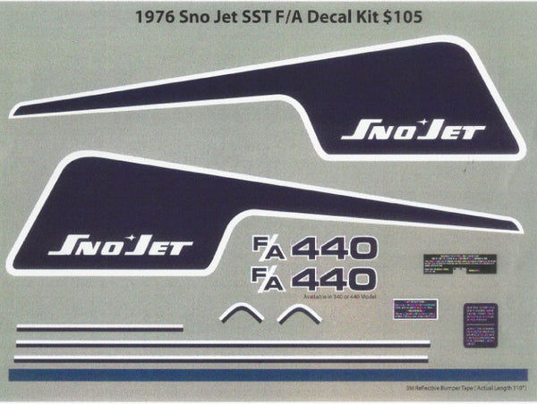 1976 Sno-Jet SST F/A Decal Kit 440