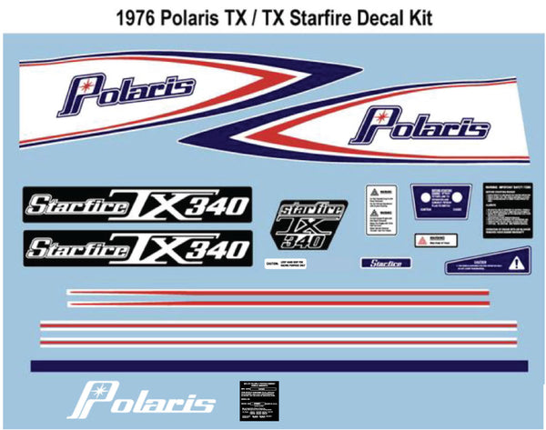 1976 Polaris TX/TX Starfire Decal Set