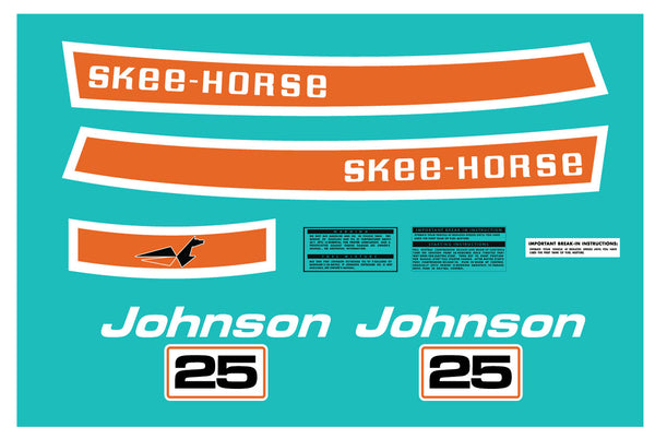 1970 Johnson 25 Skee-Horse Decal Kit