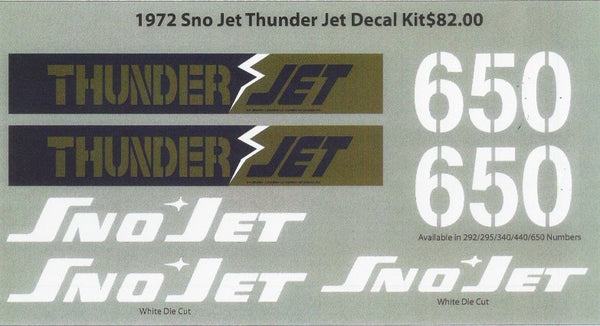 1972 Sno-Jet Thunder Jet Decal Set