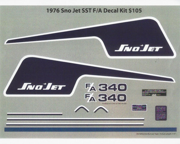 1976 Sno-Jet SST F/A Decal Kit