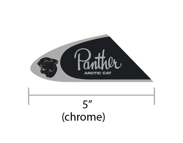 1967-68-69 Arctic Cat Panther Dash Logo Chrome