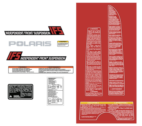 1991 Polaris 400 XC Assorted Decals