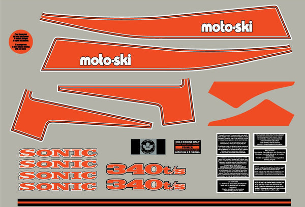 1975 Moto-Ski Sonic Decal Set