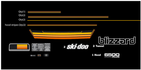 1978 Ski-Doo 6500 Plus Blizzard Decal Kit
